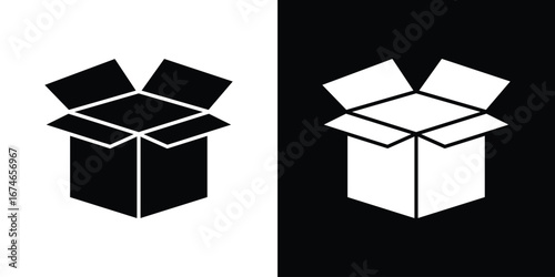 Open box icon. filled flat sign for mobile concept and web
