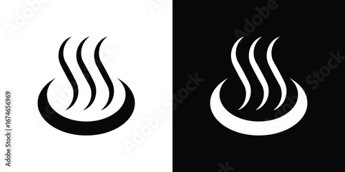 Onsen icon. filled flat sign for mobile concept and web