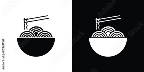 Noodles icon. filled flat sign for mobile concept and web