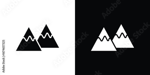 Mountains icon. filled flat sign for mobile concept and web