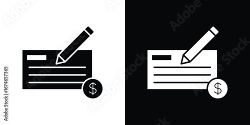 Money check icon. filled flat sign for mobile concept and web