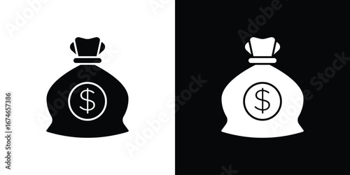 Money bag icon. filled flat sign for mobile concept and web