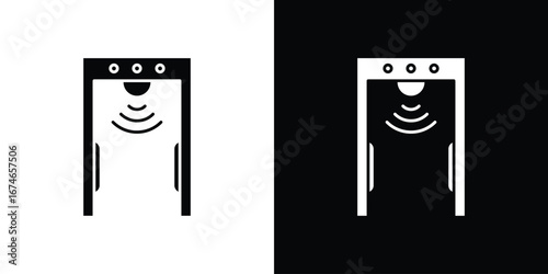 Metal detector icon. filled flat sign for mobile concept and web