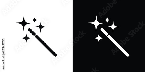 Magic wand icon. filled flat sign for mobile concept and web