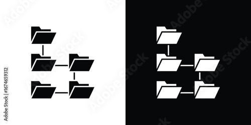 Folder tree icon. filled flat sign for mobile concept and web