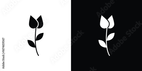 Flower tulip icon. filled flat sign for mobile concept and web