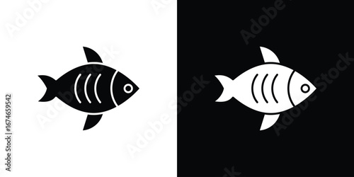 Fish icon. filled flat sign for mobile concept and web
