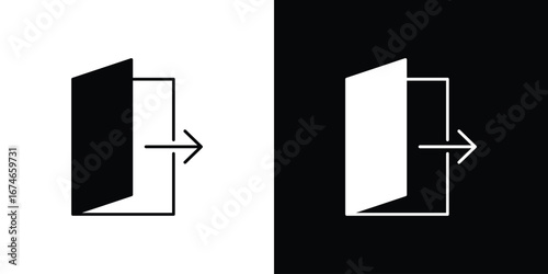 Exit icon. filled flat sign for mobile concept and web