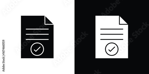 Document accept icon. filled flat sign for mobile concept and web