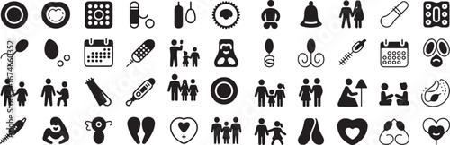 Family health and fertility icons medical