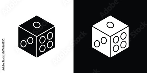 Dice icon. filled flat sign for mobile concept and web