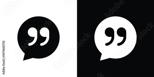 Comment quote icon. filled flat sign for mobile concept and web