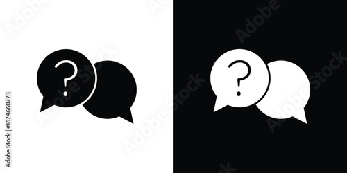 Comment question icon. filled flat sign for mobile concept and web
