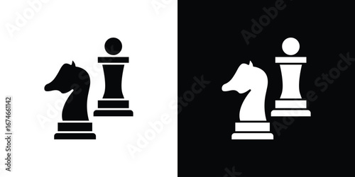Chess icon. filled flat sign for mobile concept and web