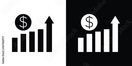 Chat arrow grow icon. filled flat sign for mobile concept and web