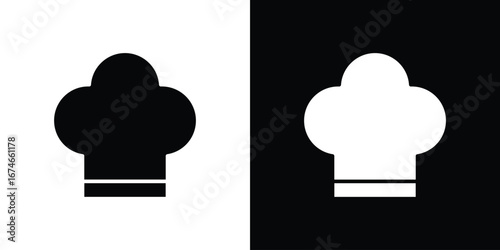 Chef hat icon. filled flat sign for mobile concept and web