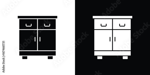 Cabinet icon. filled flat sign for mobile concept and web