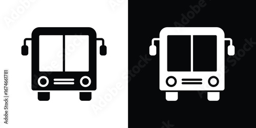 Bus icon. filled flat sign for mobile concept and web