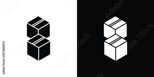 Boxes icon. filled flat sign for mobile concept and web