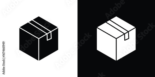 Box icon. filled flat sign for mobile concept and web