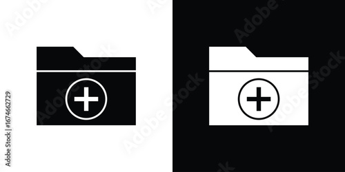 Add folder icon. filled flat sign for mobile concept and web