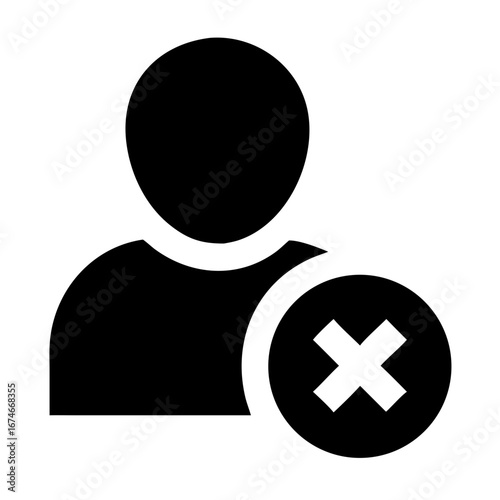User permission denied icon set in minimalist style with black color