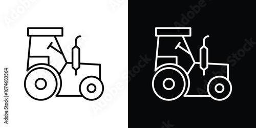 Tractor icon. Isolated Line Icon.