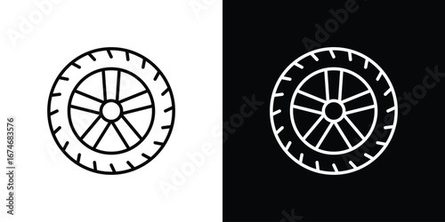 Tire icon. Isolated Line Icon.