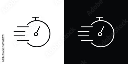 Time fast icon. Isolated Line Icon.