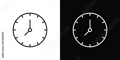 Time clock icon. Isolated Line Icon.