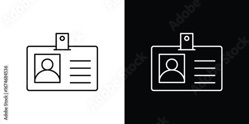 ID badge icon. Isolated Line Icon.