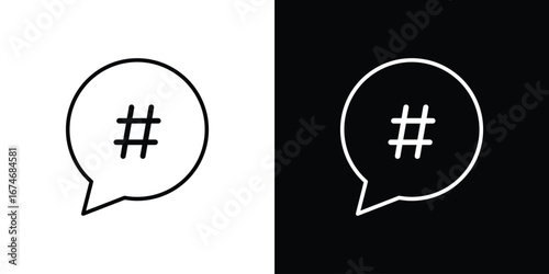 Hashtag icon. Isolated Line Icon.