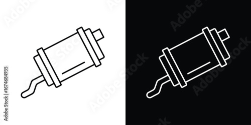 Exhaust pipe icon. Isolated Line Icon.