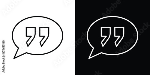 Comment quote icon. Isolated Line Icon.