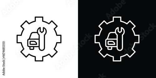 Car mechanic icon. Isolated Line Icon.