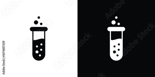 Test tube icon. filled flat sign for mobile concept and web
