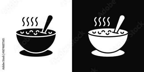 Soup icon. filled flat sign for mobile concept and web