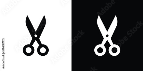 Scissors icon. filled flat sign for mobile concept and web