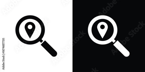 Search Location icon. filled flat sign for mobile concept and web