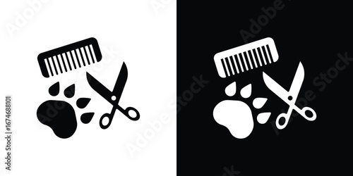 Pet grooming icon. filled flat sign for mobile concept and web
