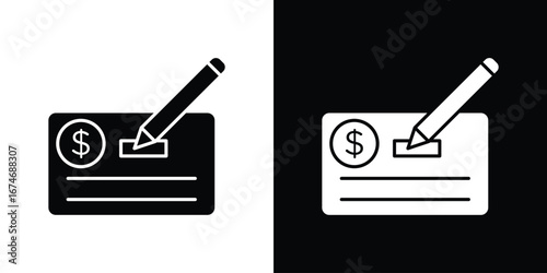 Money check icon. filled flat sign for mobile concept and web
