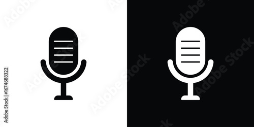 Microphone icon. filled flat sign for mobile concept and web