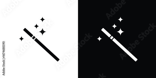 Magic wand icon. filled flat sign for mobile concept and web