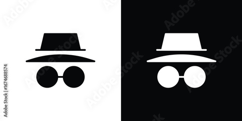 Incognito icon. filled flat sign for mobile concept and web