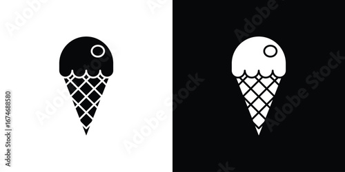 Ice cream icon. filled flat sign for mobile concept and web