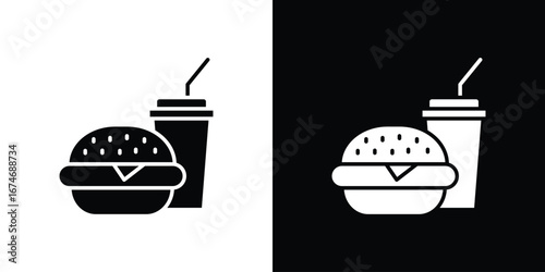 Hamburger soda icon. filled flat sign for mobile concept and web