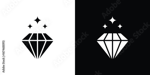 Gem icon. filled flat sign for mobile concept and web