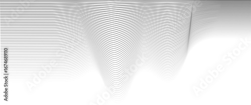 Horizontal waves stretch across the shape, creating a layered effect with fading opacity and a rhythmic flow.