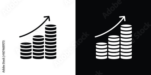 Earning icon. filled flat sign for mobile concept and web