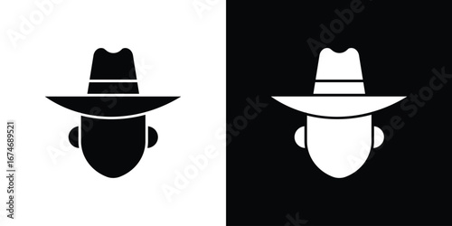 Cowboy icon. filled flat sign for mobile concept and web